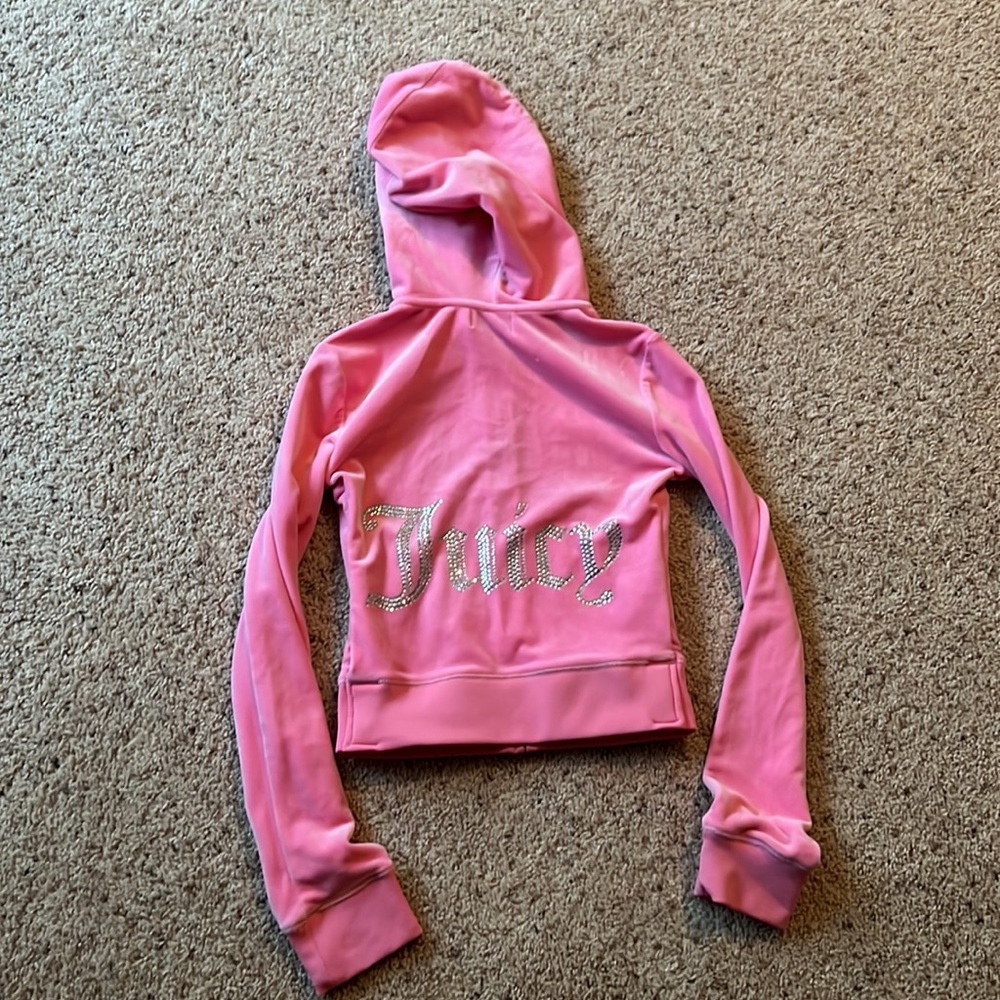 Juicy couture zip up track jacket pink velour size XS excellent condition